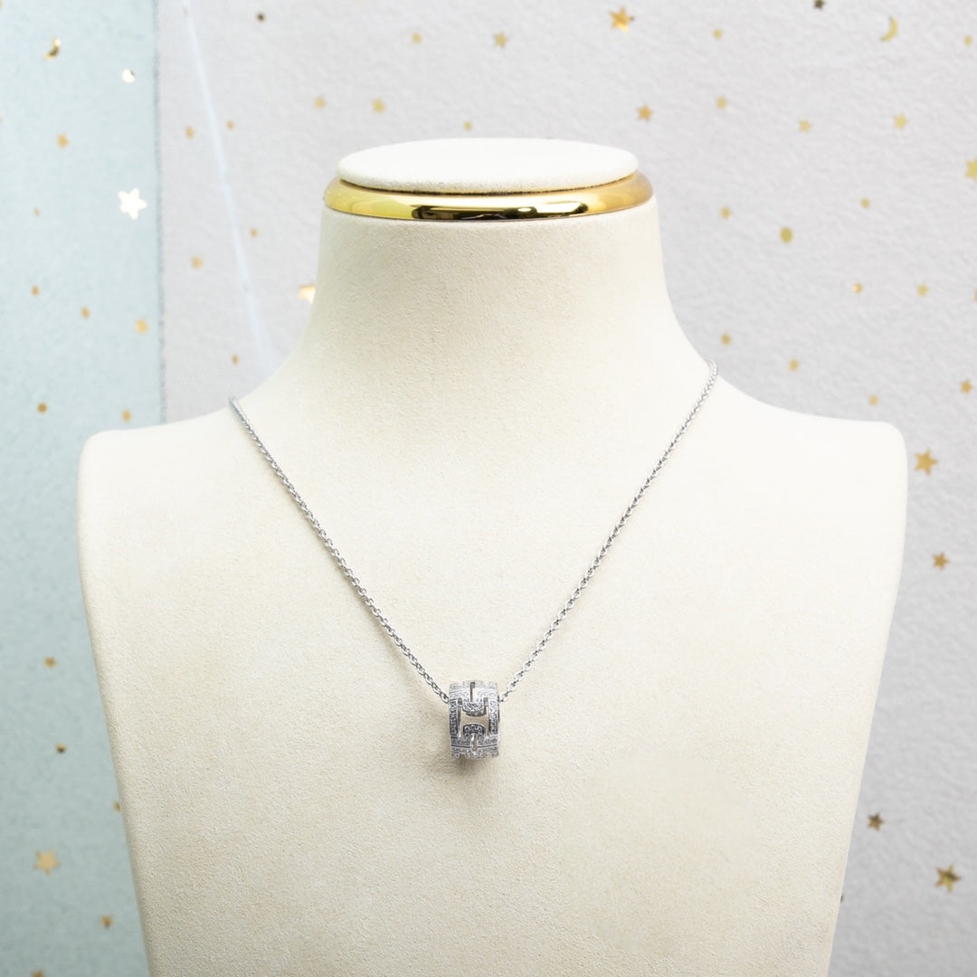 [Auream]PARENTESI NECKLACE SILVER DIAMOND