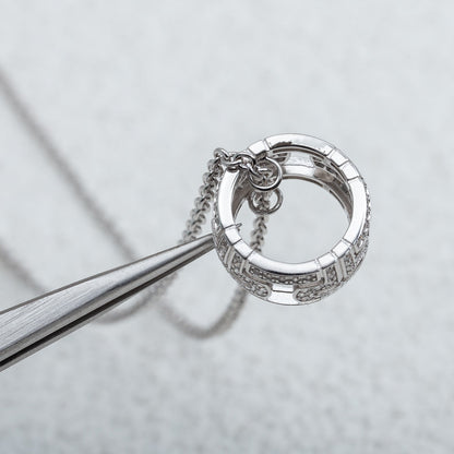 [Auream]PARENTESI NECKLACE SILVER DIAMOND