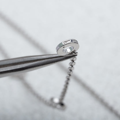 [Auream]PARENTESI NECKLACE SILVER DIAMOND