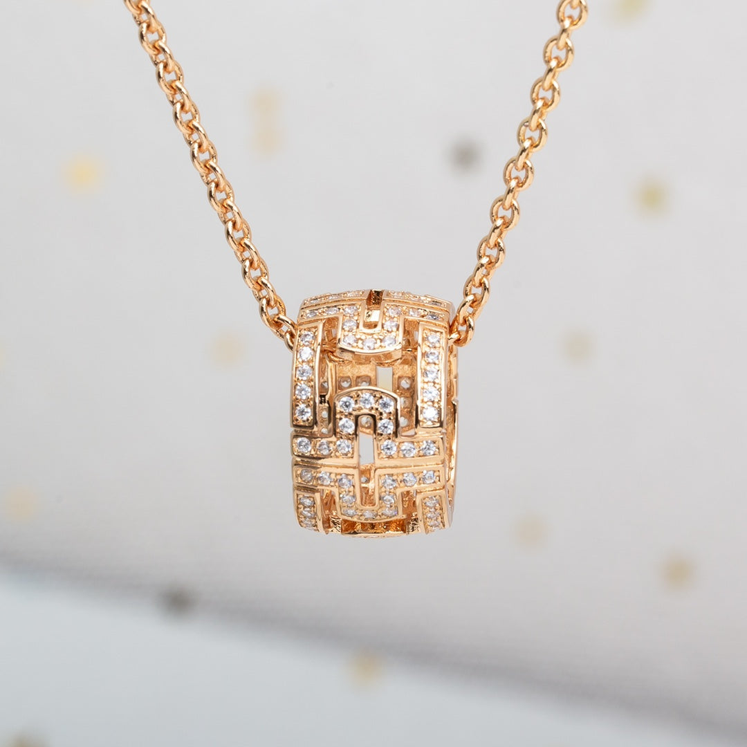 [Auream]PARENTESI NECKLACE PINK GOLD DIAMOND