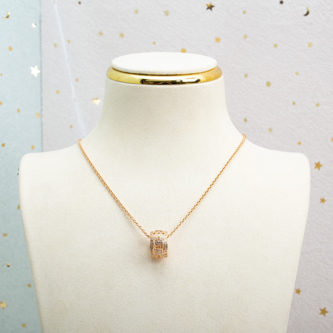 [Auream]PARENTESI NECKLACE PINK GOLD DIAMOND