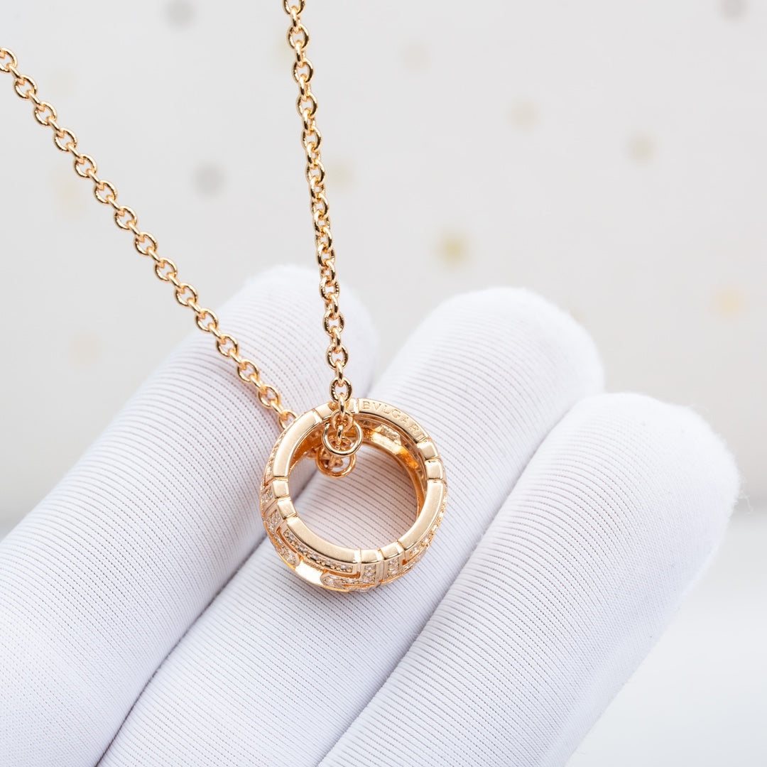 [Auream]PARENTESI NECKLACE PINK GOLD DIAMOND