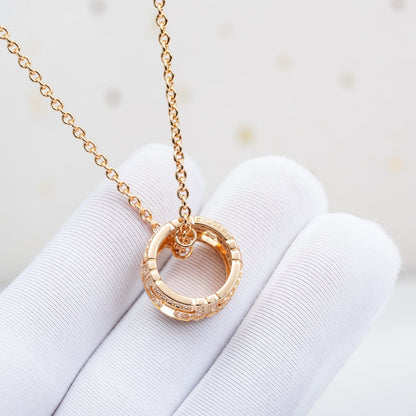 [Auream]PARENTESI NECKLACE PINK GOLD DIAMOND