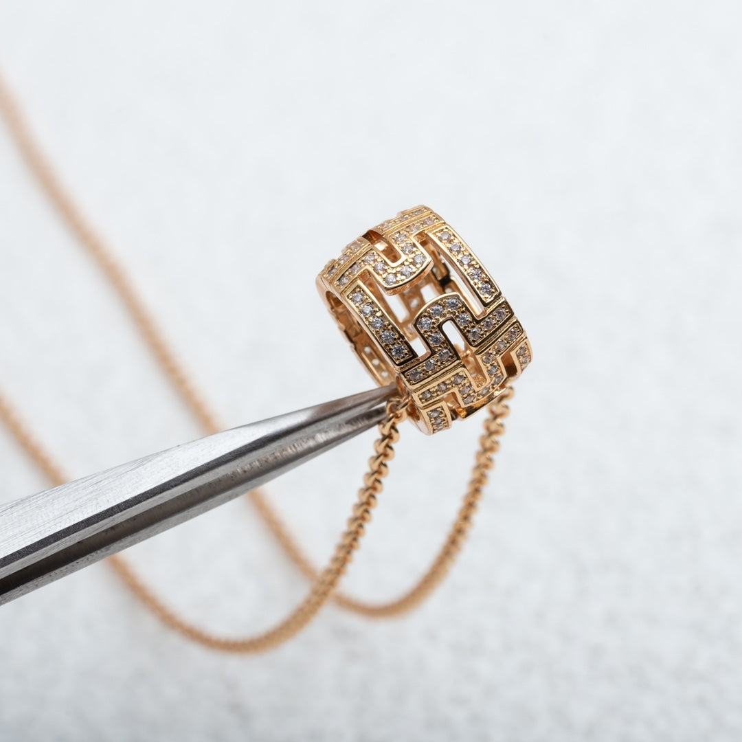 [Auream]PARENTESI NECKLACE PINK GOLD DIAMOND