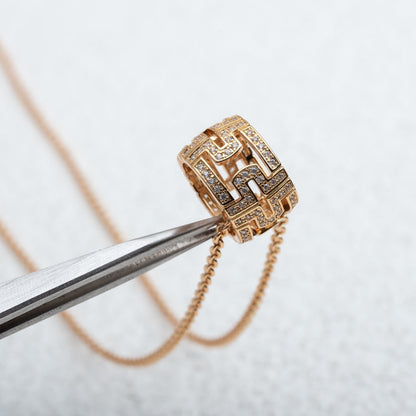 [Auream]PARENTESI NECKLACE PINK GOLD DIAMOND