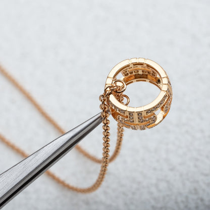 [Auream]PARENTESI NECKLACE PINK GOLD DIAMOND