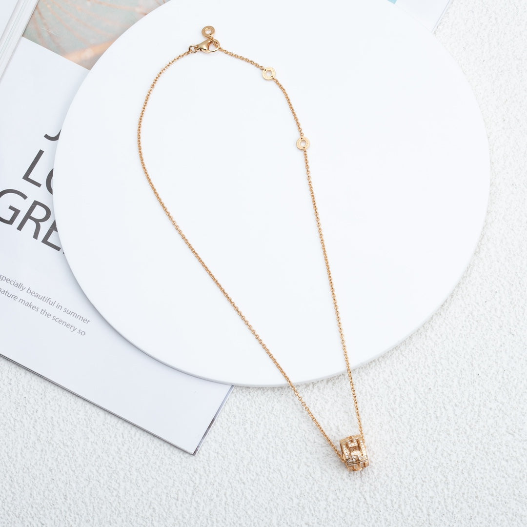 [Auream]PARENTESI NECKLACE PINK GOLD DIAMOND