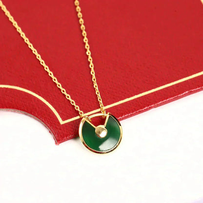 [Auream]AMULETTE GOLD MALACHITE NECKLACE