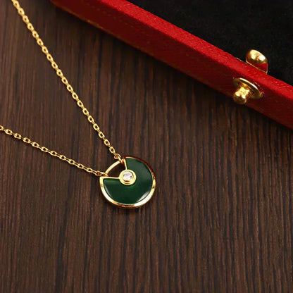 [Auream]AMULETTE GOLD MALACHITE NECKLACE