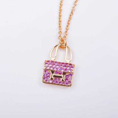 [Auream]CONSTANCE PEDANT PURPLE DIAMOND NECKLACE