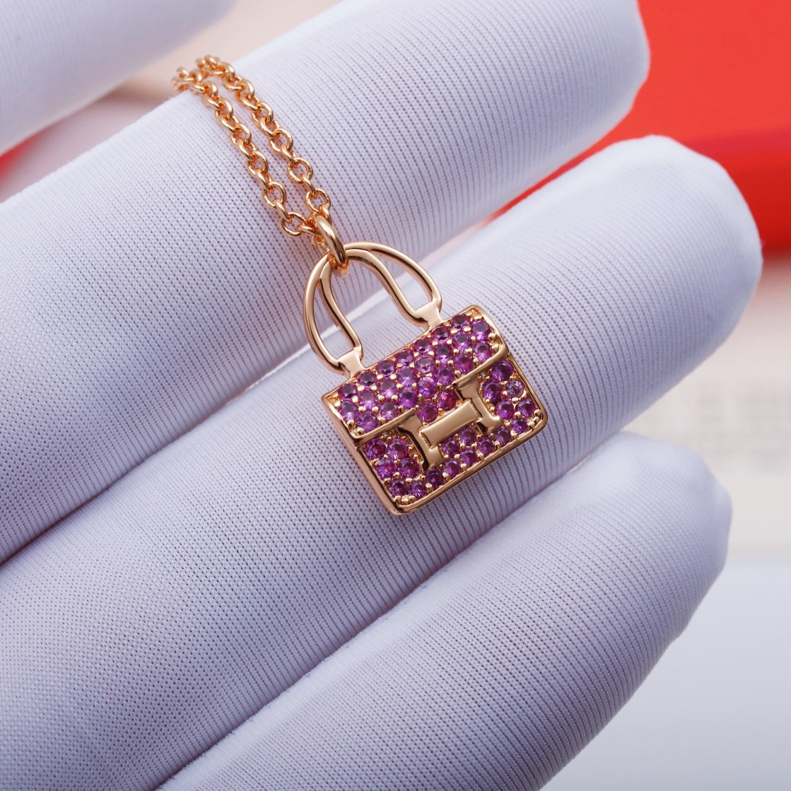 [Auream]CONSTANCE PEDANT PURPLE DIAMOND NECKLACE