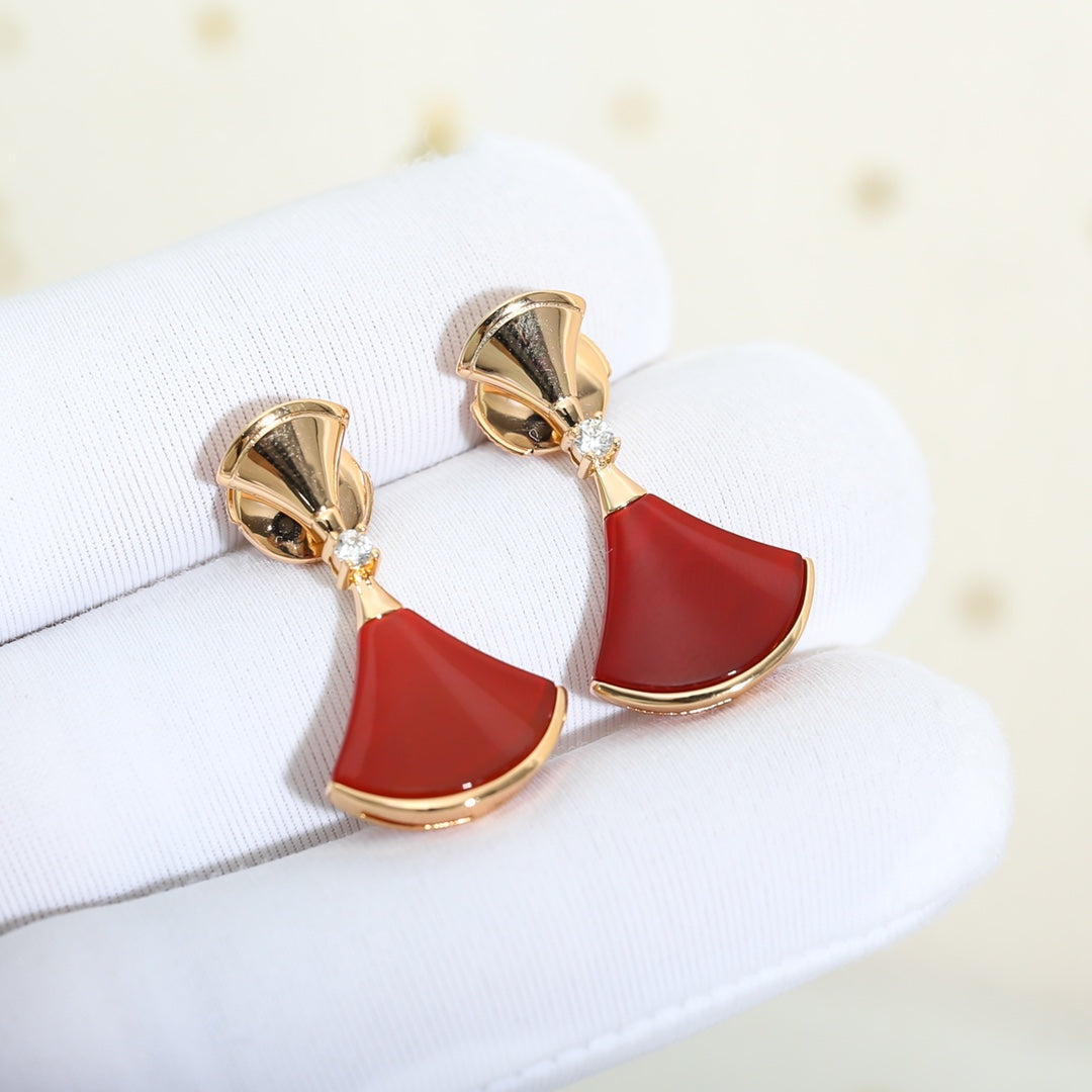 [Auream]DREAM Carnelian PINK GOLD EARRINGS