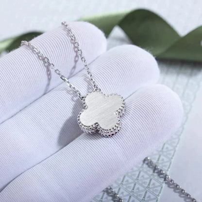 [Auream]CLOVER  15MM DIAMOND LASER NECKLACE SILVER