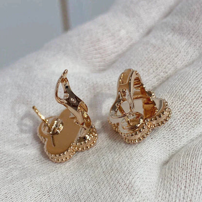 [Auream]CLOVER MEDIUM 1 MOTIFS CARNELIAN  DIAMOND earrings