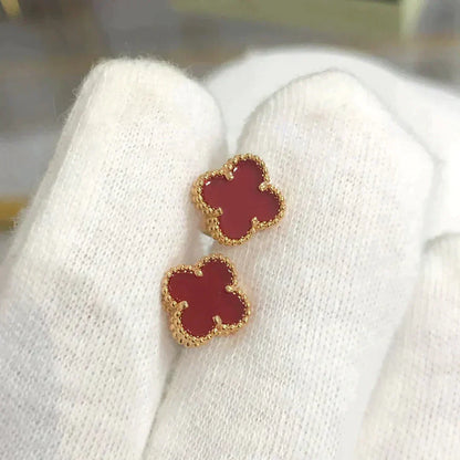 [Auream]CLOVER MINI 9.5MM CARNELIAN EARRINGS