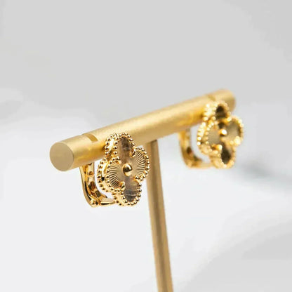 [Auream]CLOVER MEDIUM 1 MOTIFS LASER EARRINGS