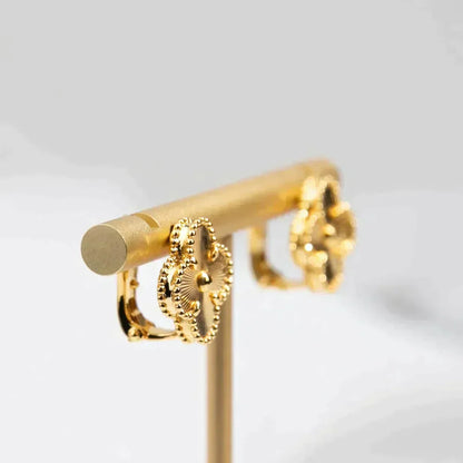 [Auream]CLOVER MEDIUM 1 MOTIFS LASER EARRINGS
