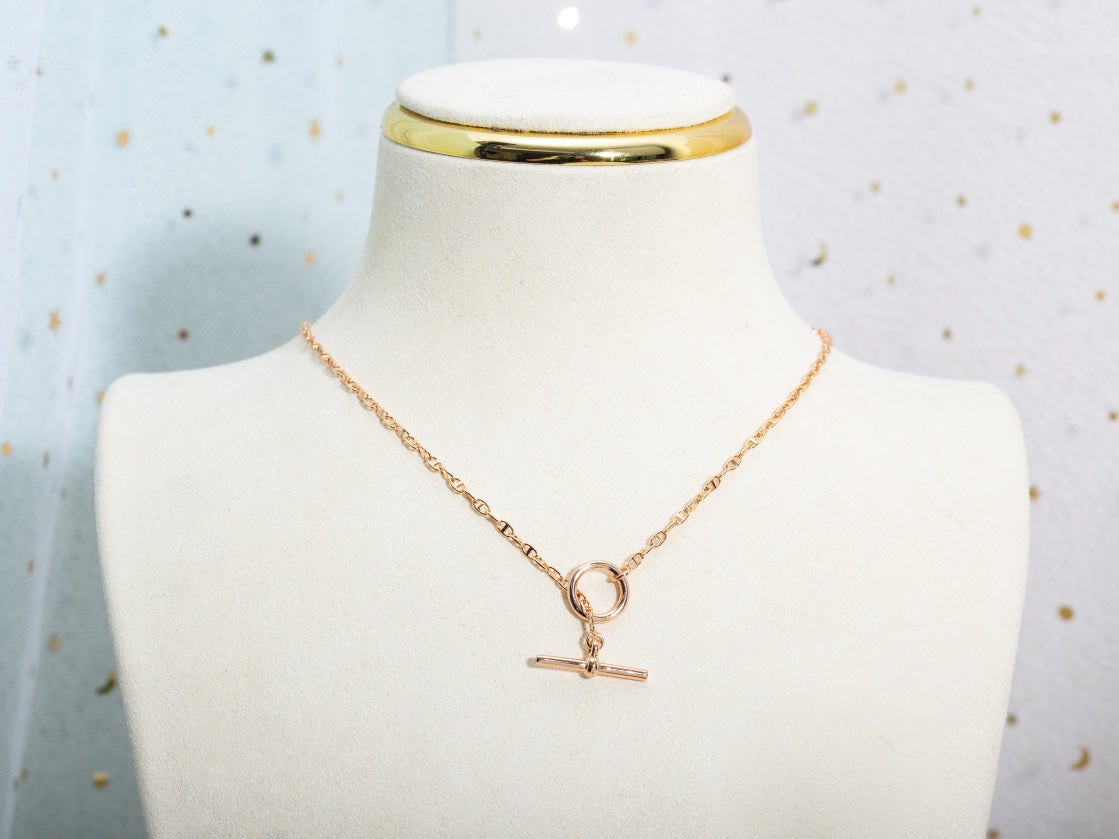 [Auream]ECHAPPEE NECKLACE PINK GOLD