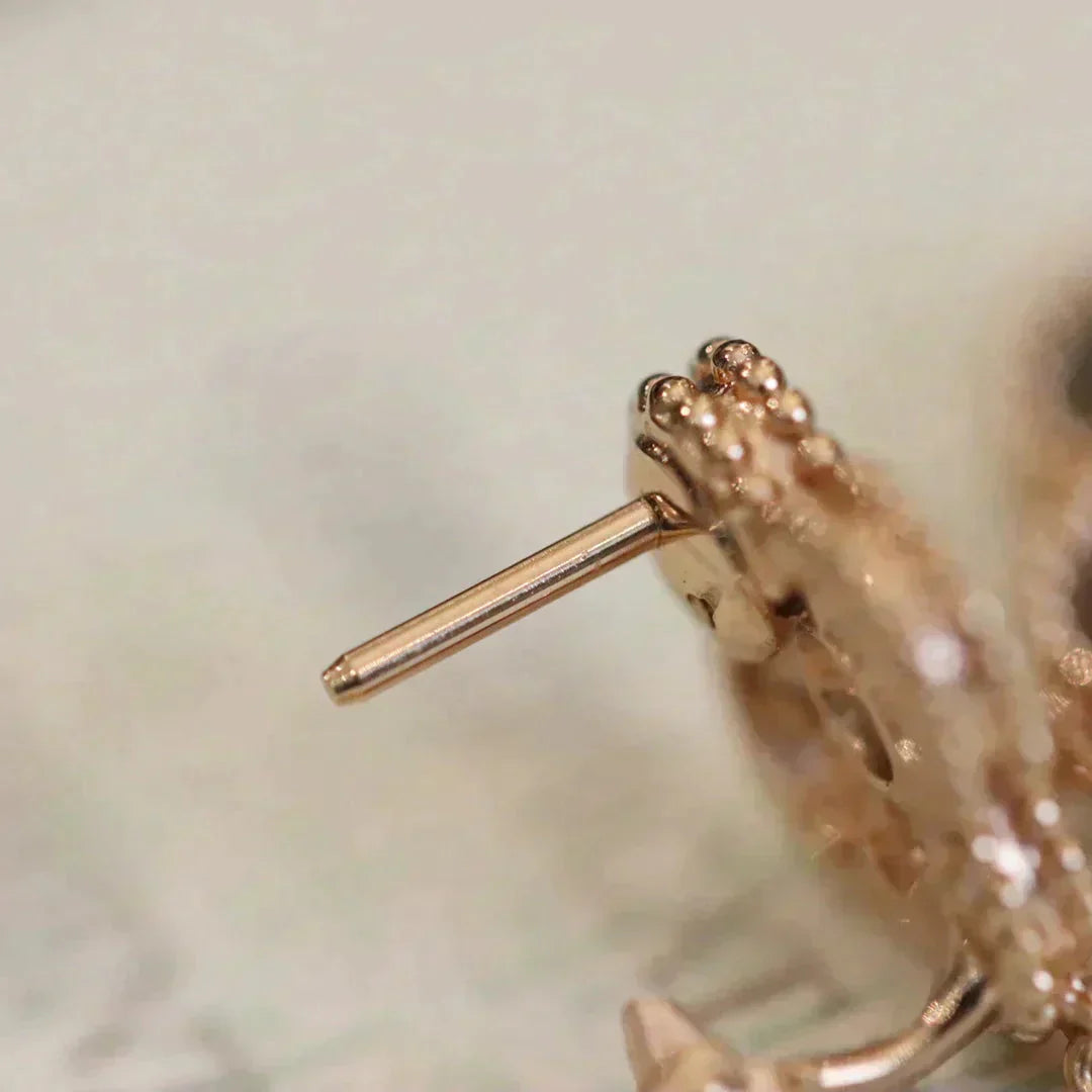 [Auream]CLOVER MEDIUM 1 MOTIFS FUll DIAMOND EARRINGS