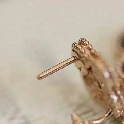 [Auream]CLOVER MEDIUM 1 MOTIFS FUll DIAMOND EARRINGS