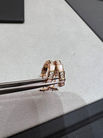 [Auream]SERPENTI MOP PINK GOLD EARRINGS