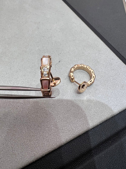 [Auream]SERPENTI MOP PINK GOLD EARRINGS