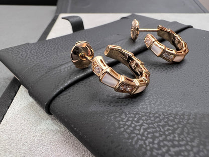 [Auream]SERPENTI MOP PINK GOLD EARRINGS