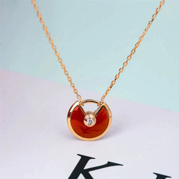 [Auream]AMULETTE GOLD CARNELIAN ONYX NECKLACE