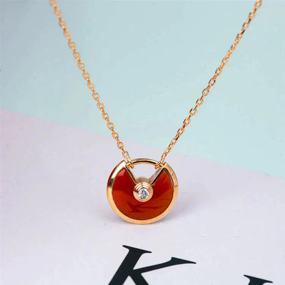 [Auream]AMULETTE GOLD CARNELIAN ONYX NECKLACE