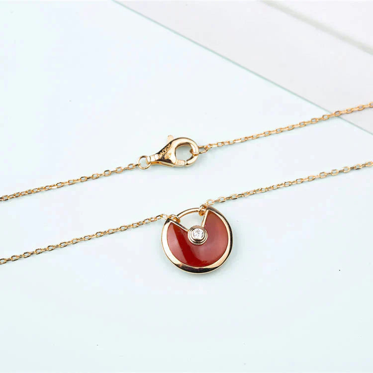 [Auream]AMULETTE GOLD CARNELIAN ONYX NECKLACE