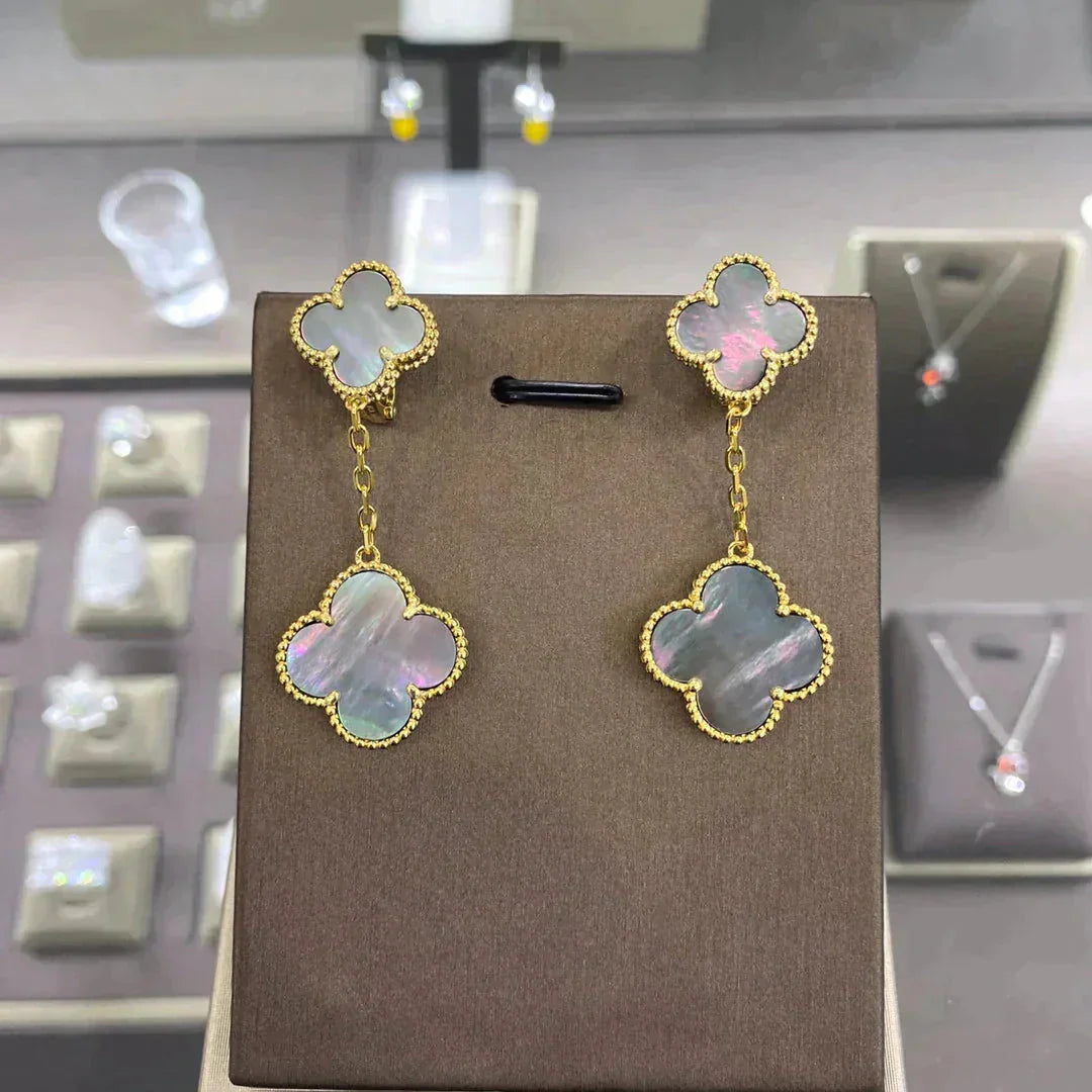 [Auream]CLOVER 2 MOTIFS  EARRINGS (MULTIPLE CHOICESC