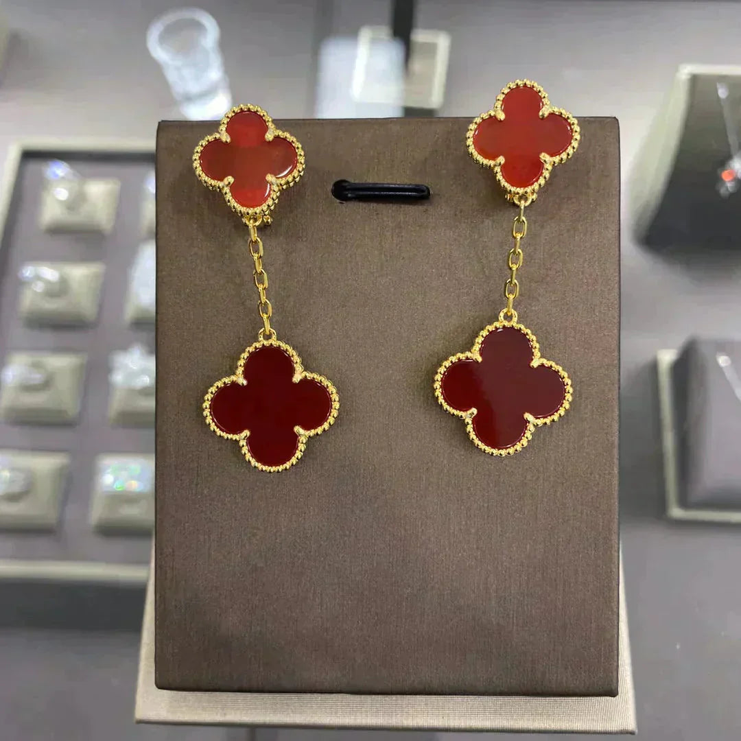 [Auream]CLOVER 2 MOTIFS  EARRINGS (MULTIPLE CHOICESC