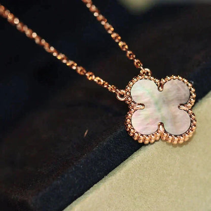[Auream]CLOVER 15MM  GRAY MOTHER OF PEARL NECKLACE