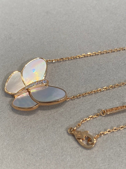 [Auream]BUTTERFLY GOLD MOP DIAMOND NECKLACE