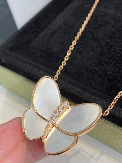 [Auream]BUTTERFLY GOLD MOP DIAMOND NECKLACE