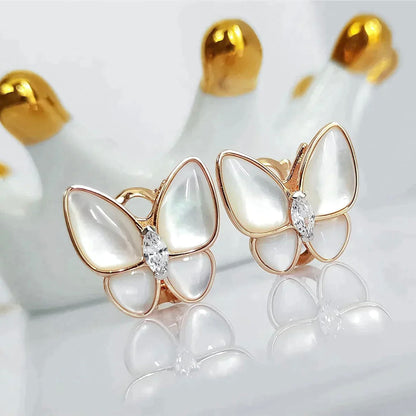 [Auream]BUTTERFLY MOP DIAMOND EARRINGS