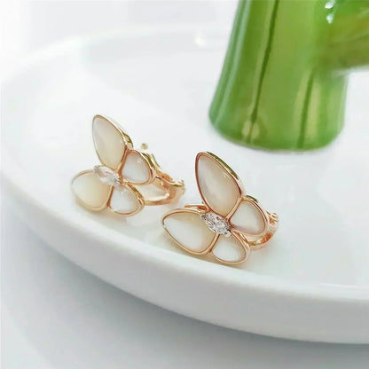 [Auream]BUTTERFLY MOP DIAMOND EARRINGS
