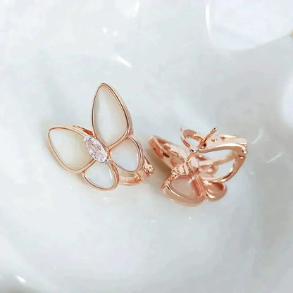 [Auream]BUTTERFLY MOP DIAMOND EARRINGS