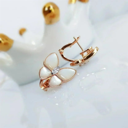 [Auream]BUTTERFLY MOP DIAMOND EARRINGS