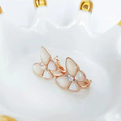 [Auream]BUTTERFLY MOP DIAMOND EARRINGS