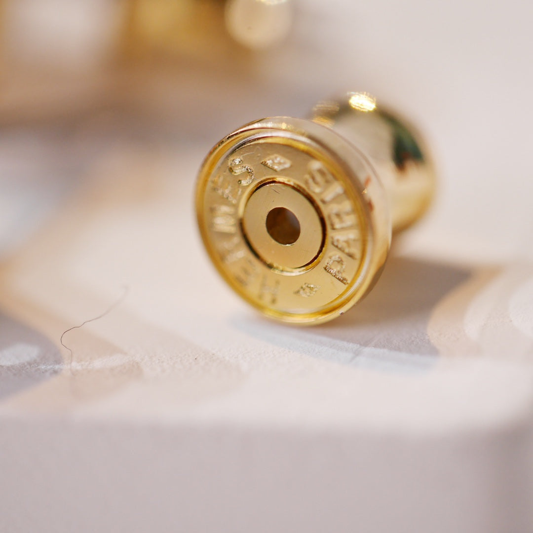 [Auream]MINI POP H GOLD EARRINGS GREY