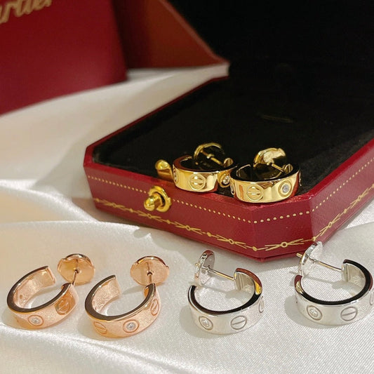 [Auream]LOVE EARRINGS 5.7MM 2 DIAMONDS