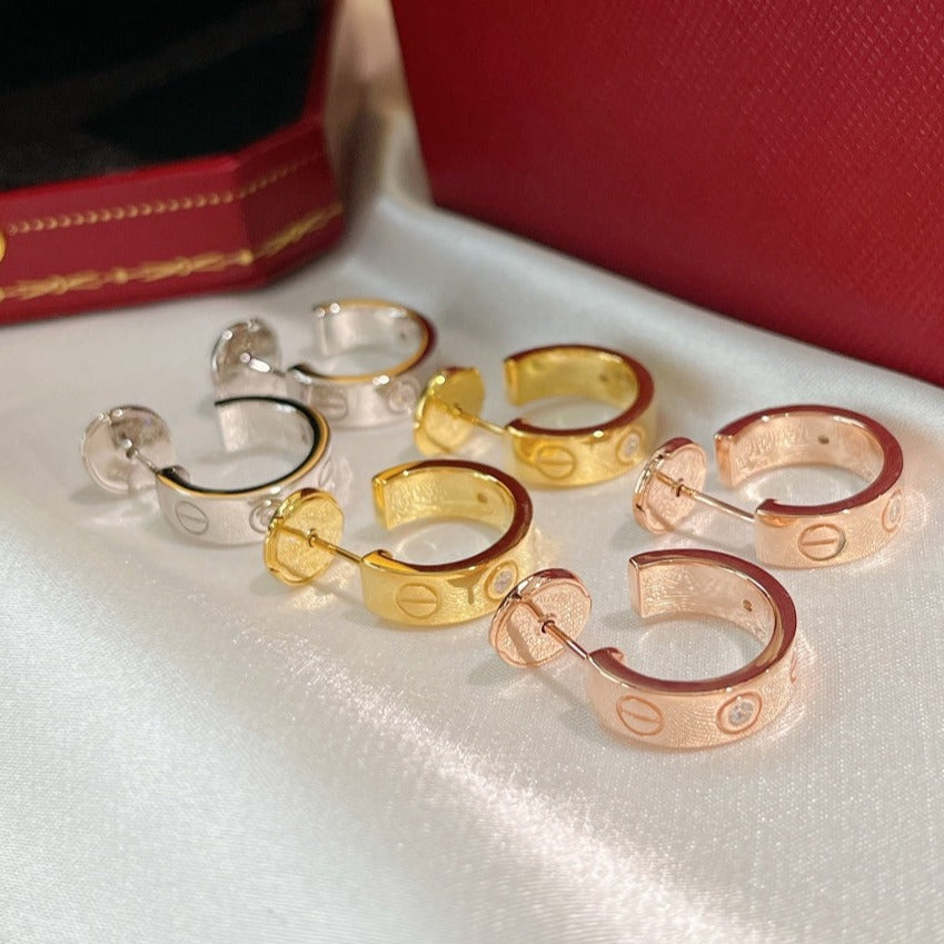 [Auream]LOVE EARRINGS 5.7MM 2 DIAMONDS