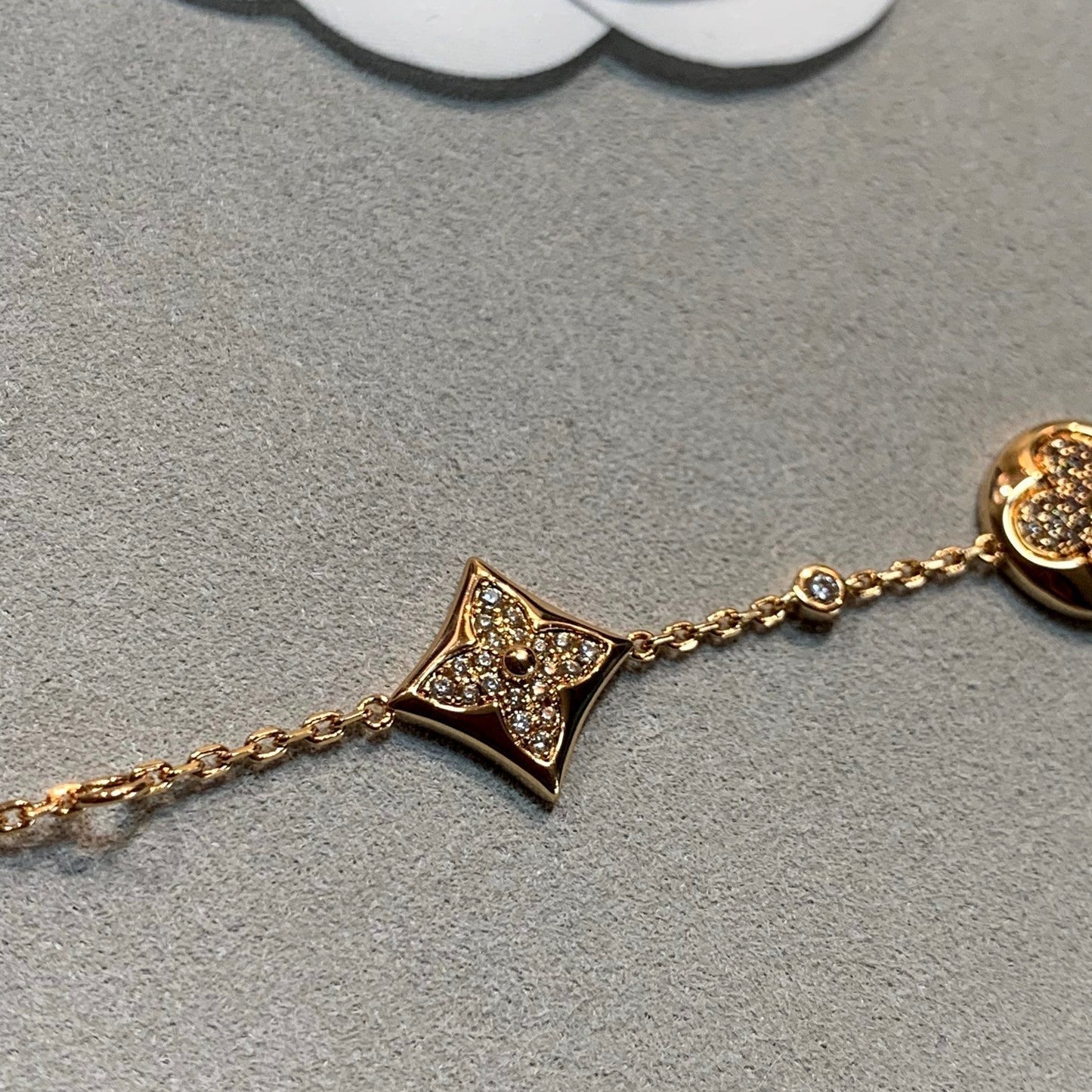 [Auream]STAR AND SUN 4 MOTIFS GOLD DIAMONDS BRACELET