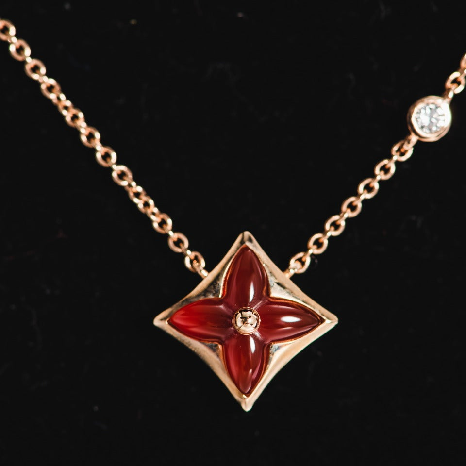 [Auream]STAR NECKLACE PINK GOLD 1 DIAMOND