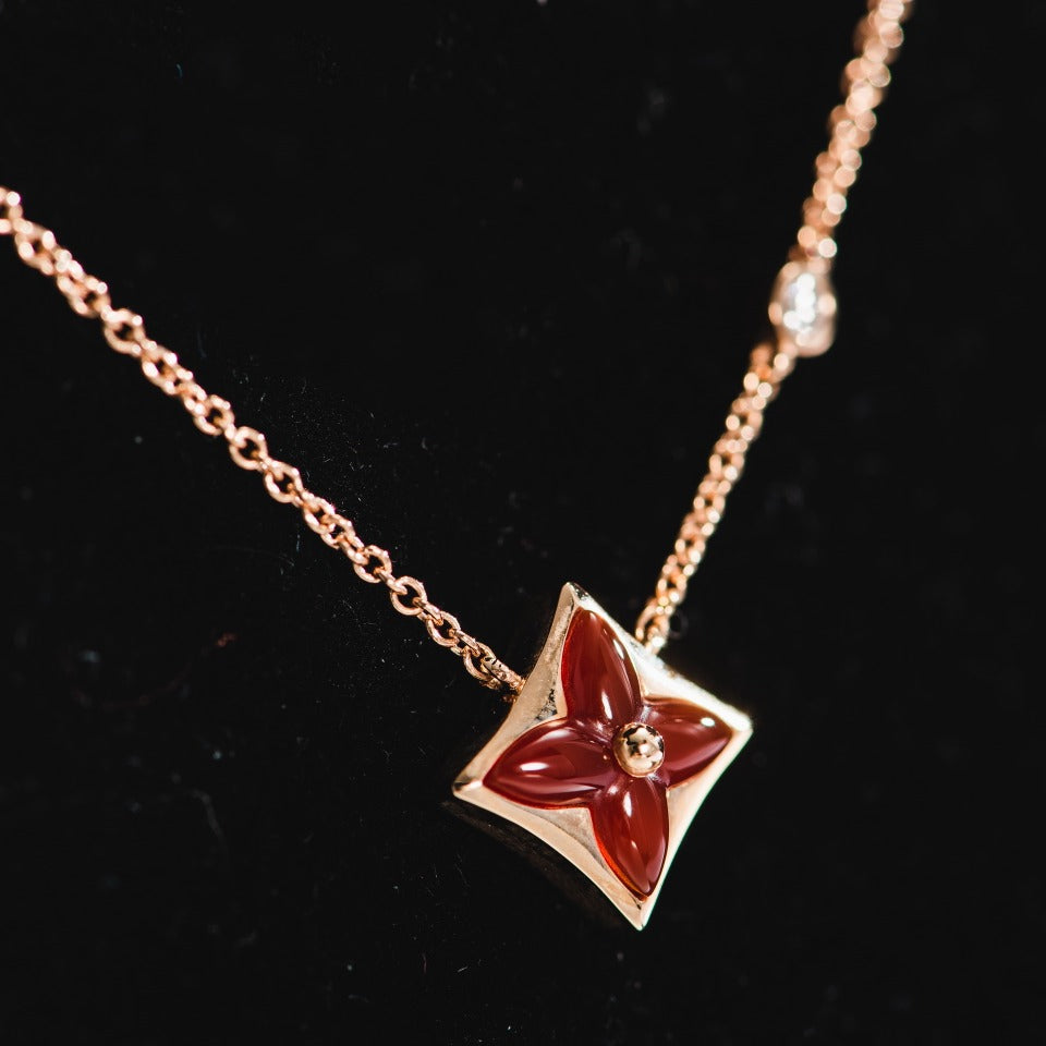 [Auream]STAR NECKLACE PINK GOLD 1 DIAMOND