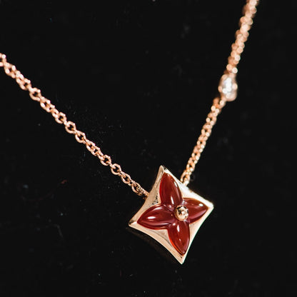 [Auream]STAR NECKLACE PINK GOLD 1 DIAMOND