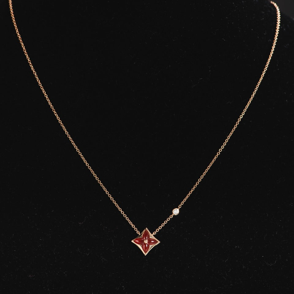 [Auream]STAR NECKLACE PINK GOLD 1 DIAMOND
