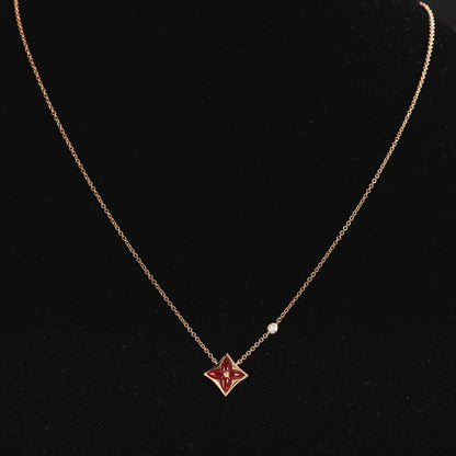 [Auream]STAR NECKLACE PINK GOLD 1 DIAMOND