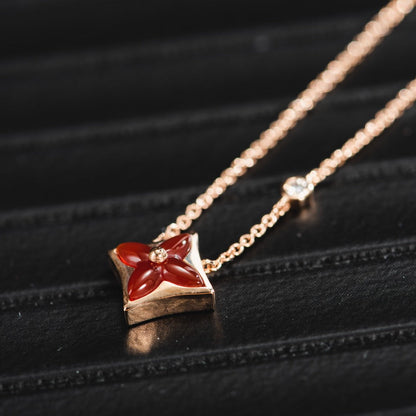 [Auream]STAR NECKLACE PINK GOLD 1 DIAMOND